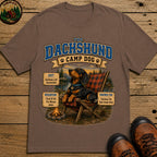 Dachshund Camp Dog - Tired Of All The Weiner Jokes Tee - Espresso