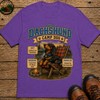 Dachshund Camp Dog - Tired Of All The Weiner Jokes Tee - Grape