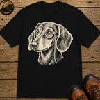 Dachshund in a Monocle T-Shirt - Black