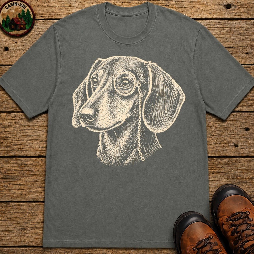 Dachshund in a Monocle T-Shirt - Pepper