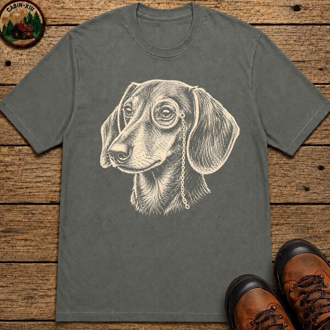 Dachshund in a Monocle T-Shirt - Pepper