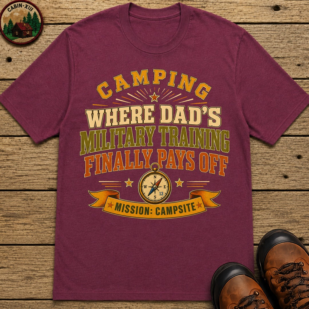 Dad'S Military Training (Modern) T Shirt - Berry