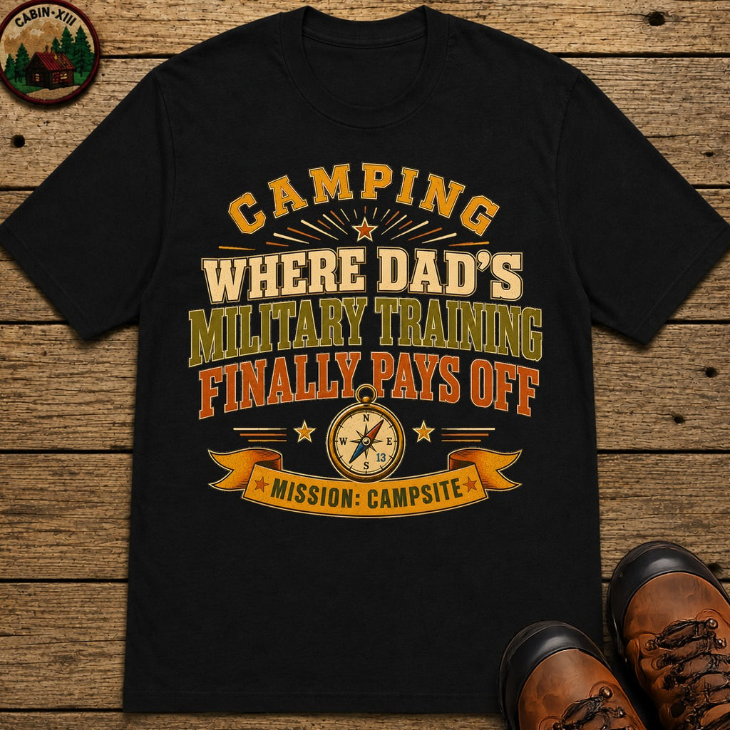 Dad'S Military Training (Modern) T Shirt - Black
