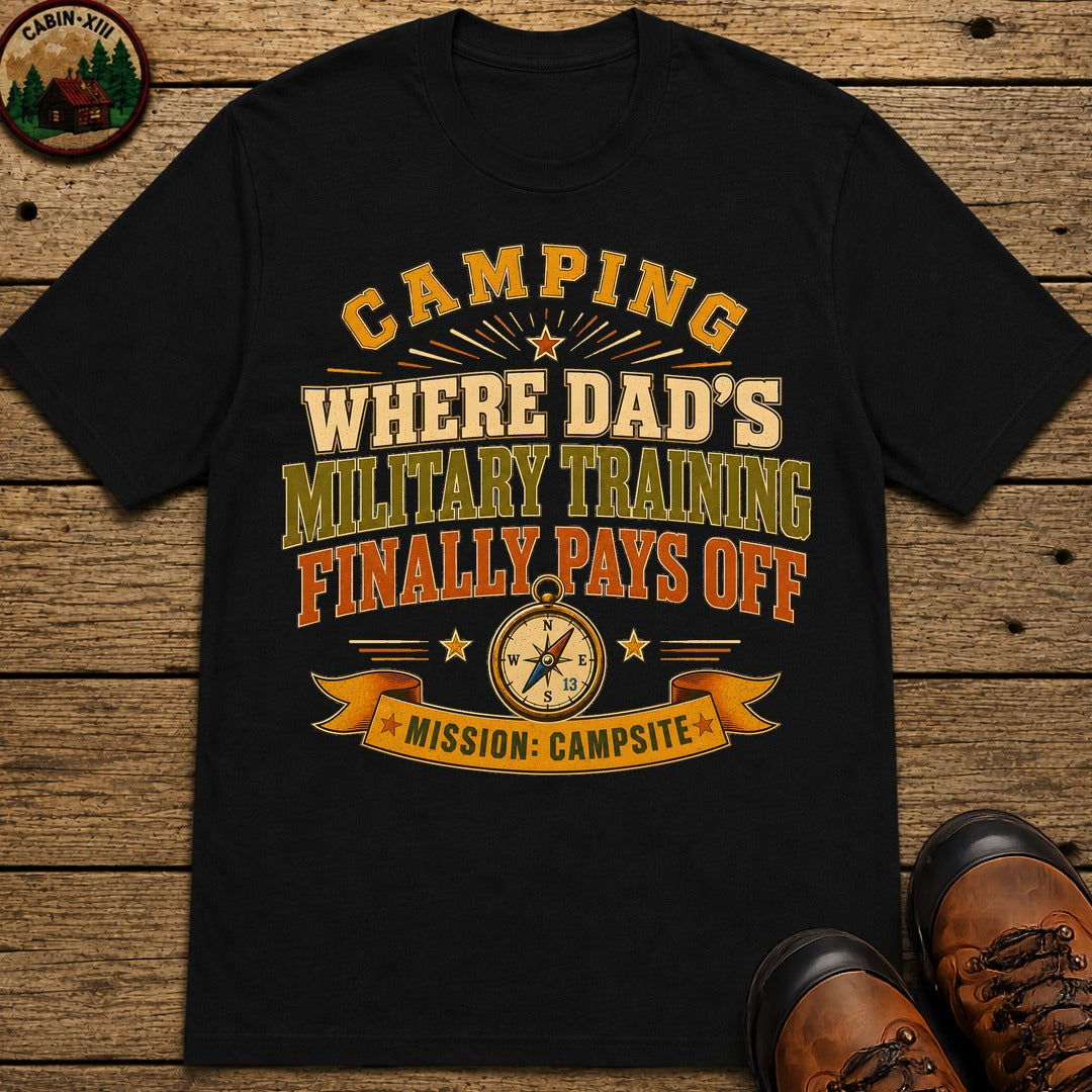 Dad'S Military Training (Modern) T Shirt - Black