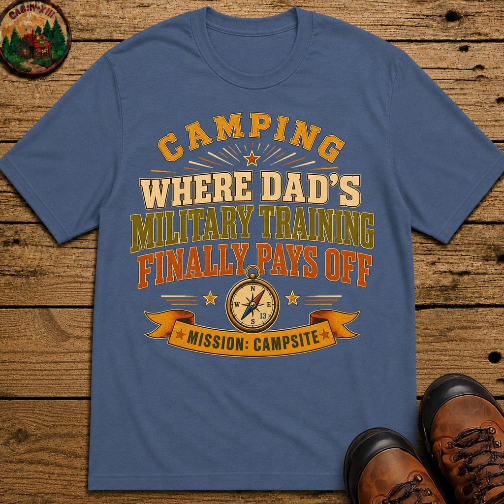 Dad'S Military Training (Modern) T Shirt - Blue Jean