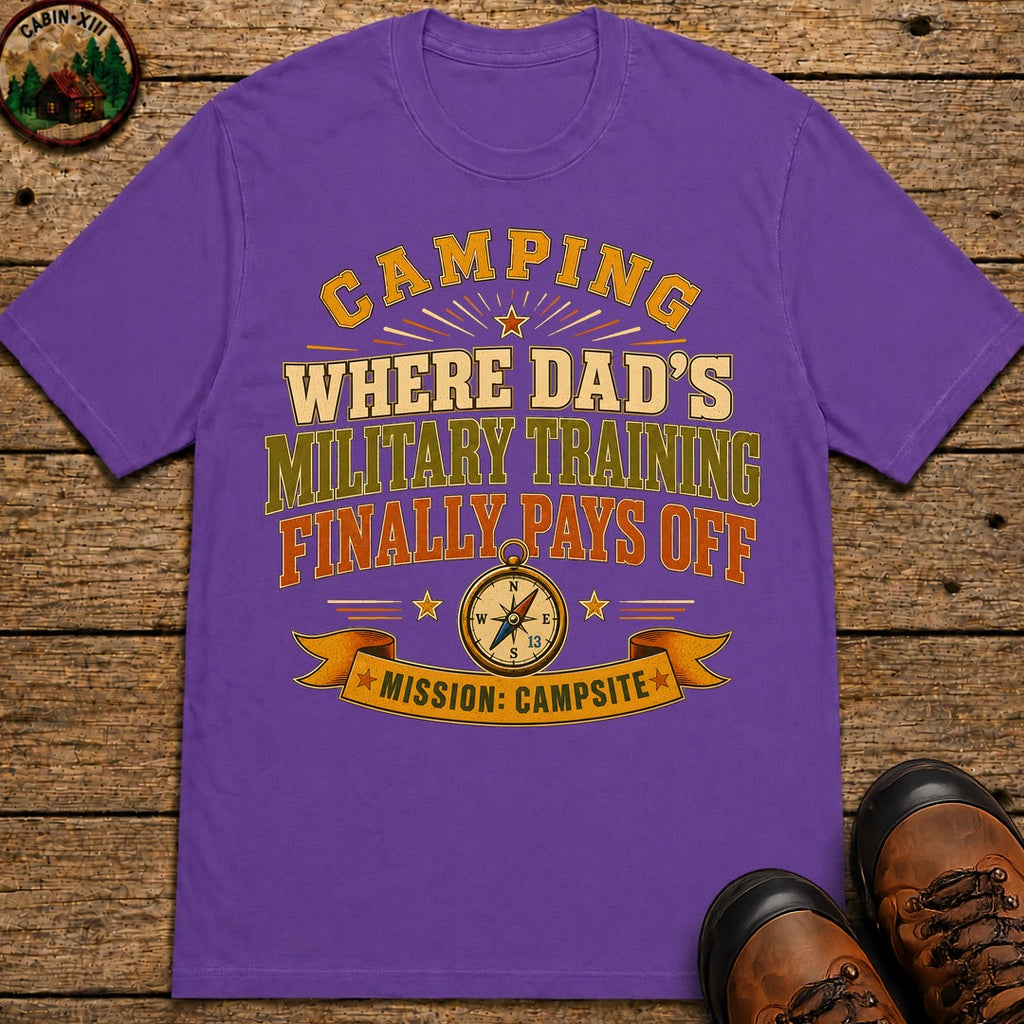 Dad'S Military Training (Modern) T Shirt - Grape