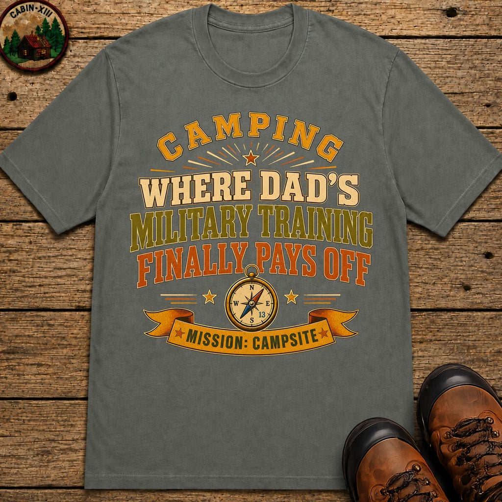 Dad'S Military Training (Modern) T Shirt - Pepper