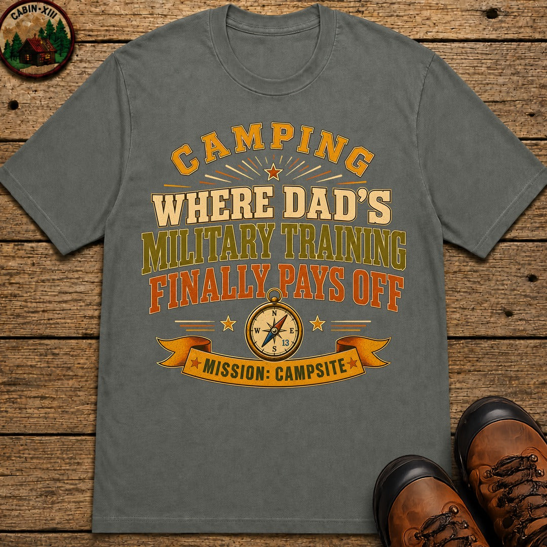 Dad'S Military Training (Modern) T Shirt - Pepper
