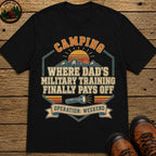 Dad'S Military Training (Retro) T Shirt - Black