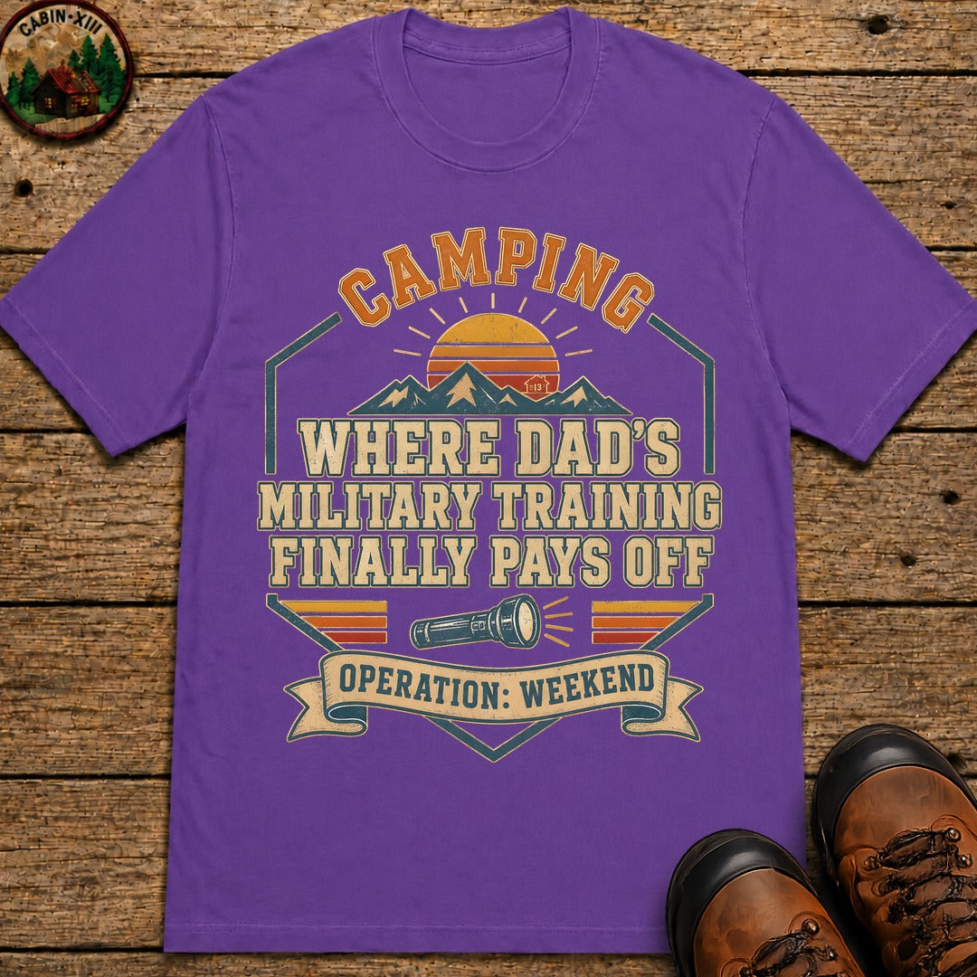 Dad'S Military Training (Retro) T Shirt - Grape