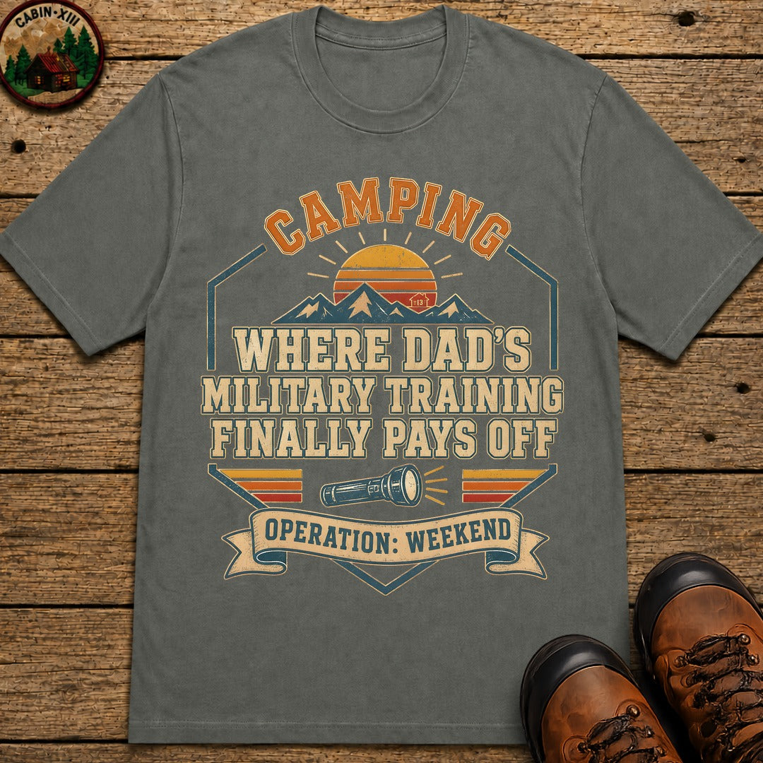 Dad'S Military Training (Retro) T Shirt - Pepper