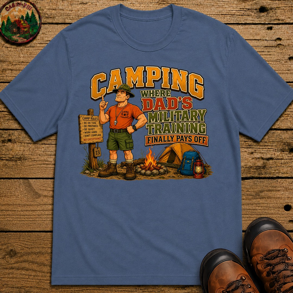 Dad's Military Training T-Shirt - Blue Jean