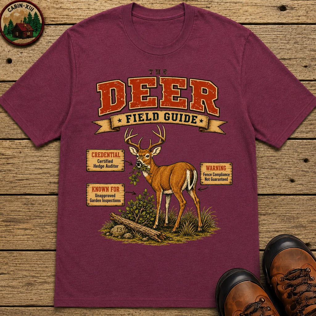 Deer Field Guide T-Shirt - Berry