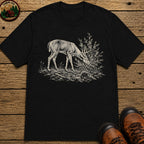 Deer Sketch T-Shirt - Black