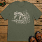 Deer Sketch T-Shirt - Moss