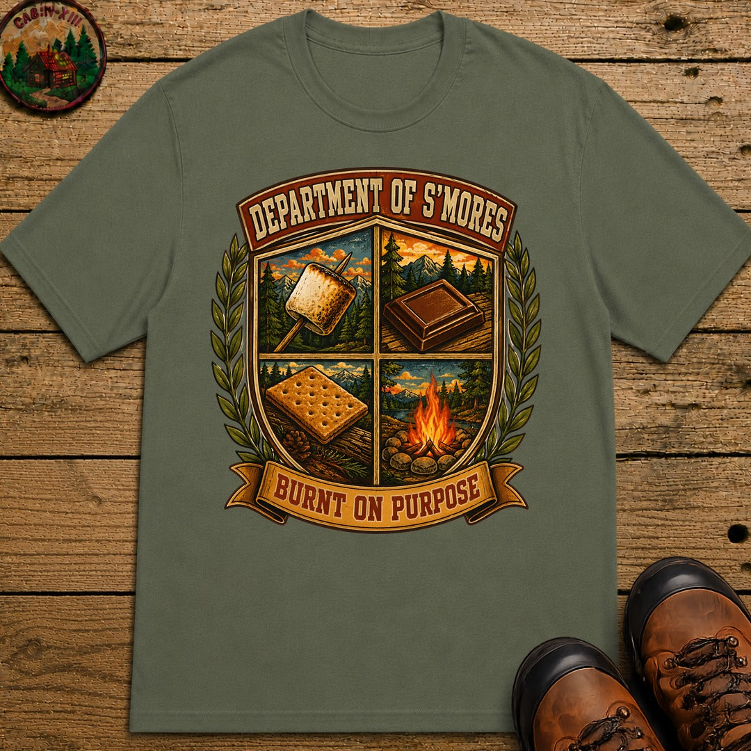Department Of Smores T Shirt - Moss