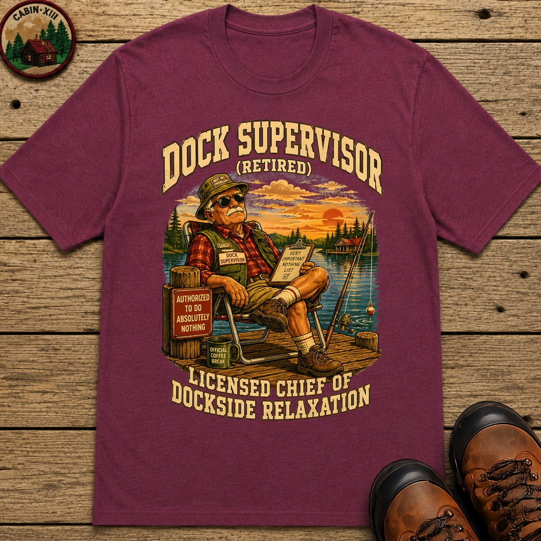 Dock Supervisor Retired T Shirt - Berry