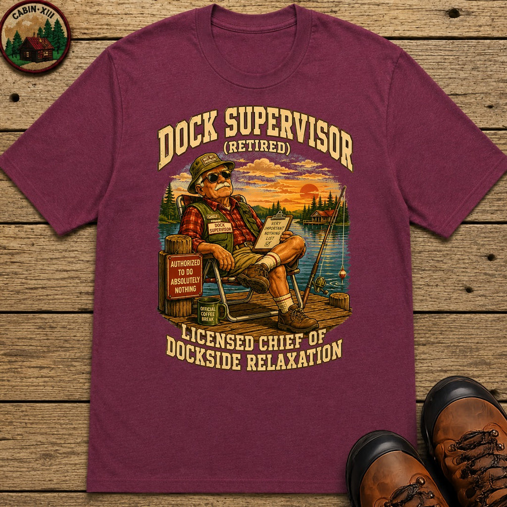 Dock Supervisor Retired T Shirt - Berry