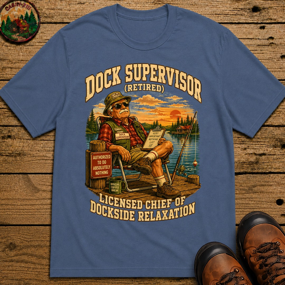 Dock Supervisor Retired T Shirt - Blue Jean