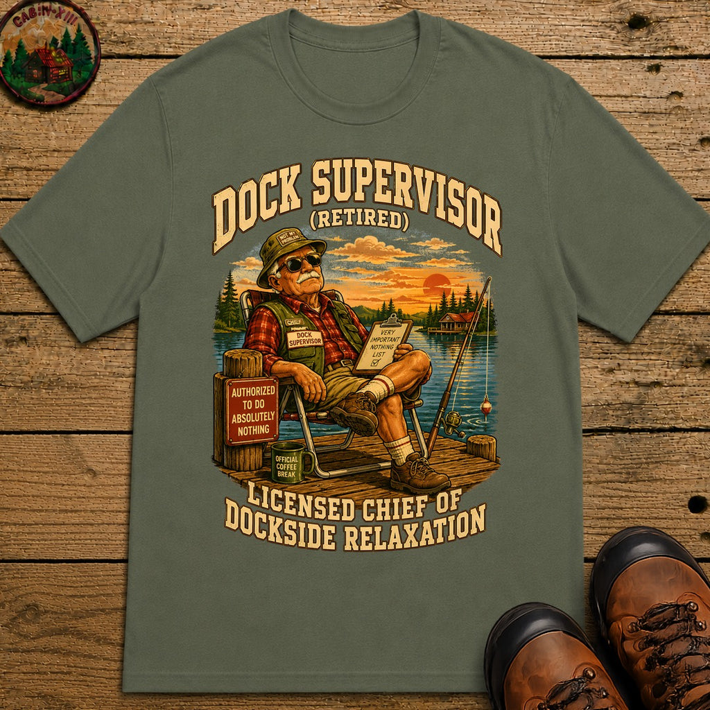 Dock Supervisor Retired T Shirt - Moss
