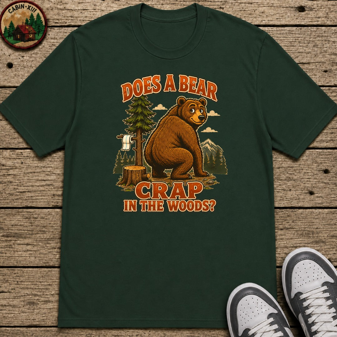 Does A Bear Crap In The Woods Kids T-Shirt - Forest Green