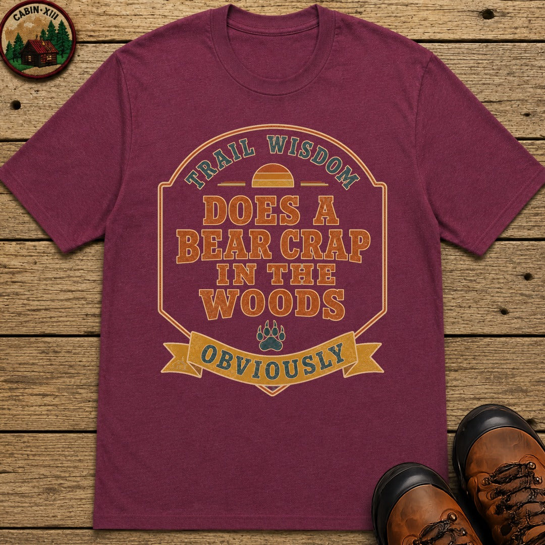 Does A Bear Crap In The Woods (Retro) T Shirt - Berry