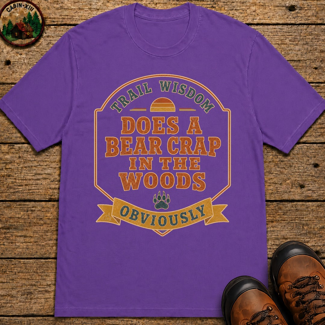 Does A Bear Crap In The Woods (Retro) T Shirt - Grape