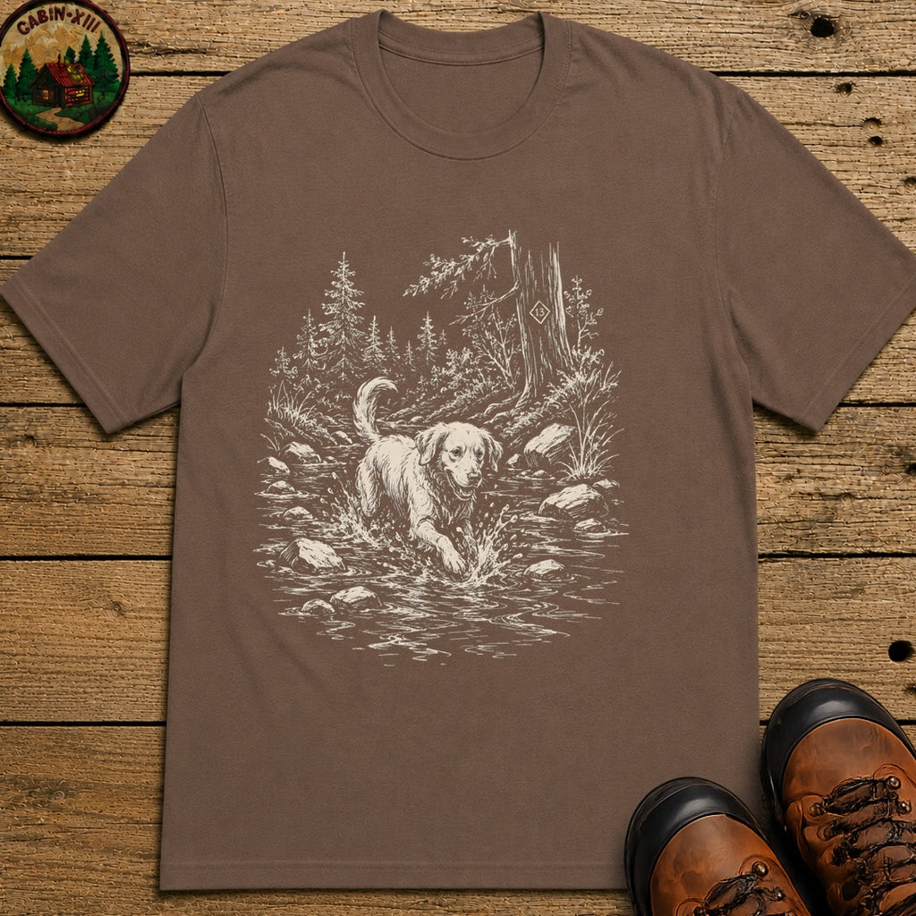 Dog in the Creek T-Shirt - Espresso