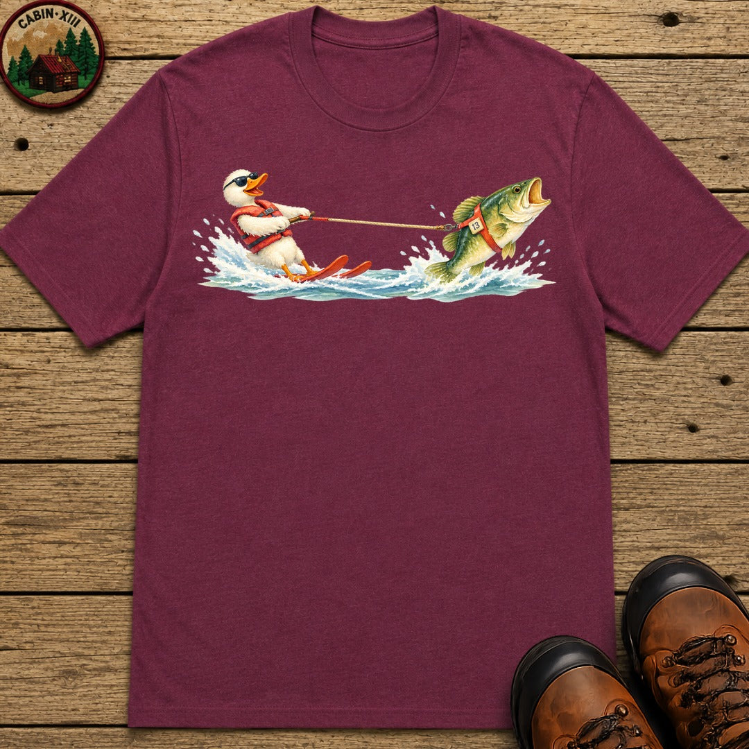 Duck Waterskiing T-Shirt - Berry