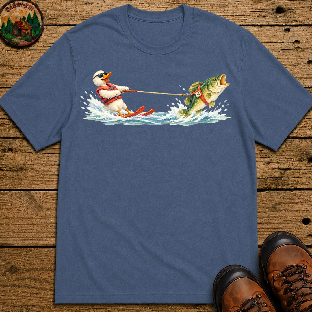 Duck Waterskiing T-Shirt - Blue Jean