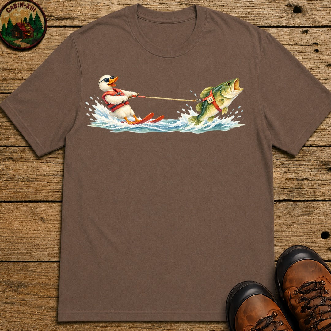 Duck Waterskiing T-Shirt - Espresso