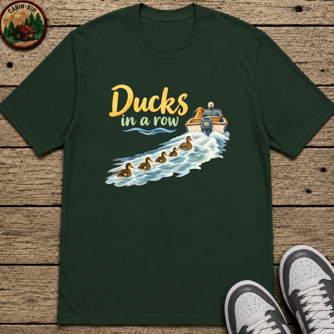 Ducks In A Row Kids T-Shirt - Forest Green