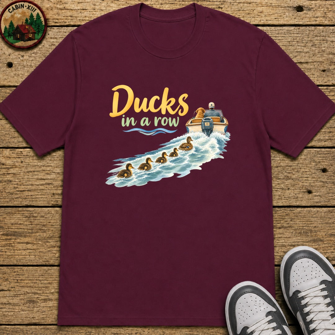 Ducks In A Row Kids T-Shirt - Maroon