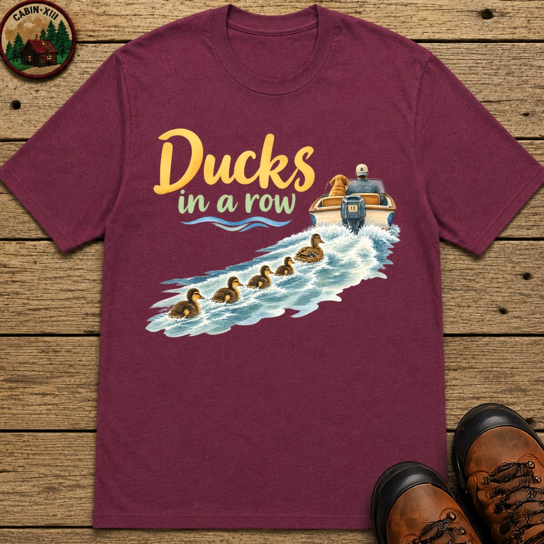 Ducks In A Row T-Shirt - Berry
