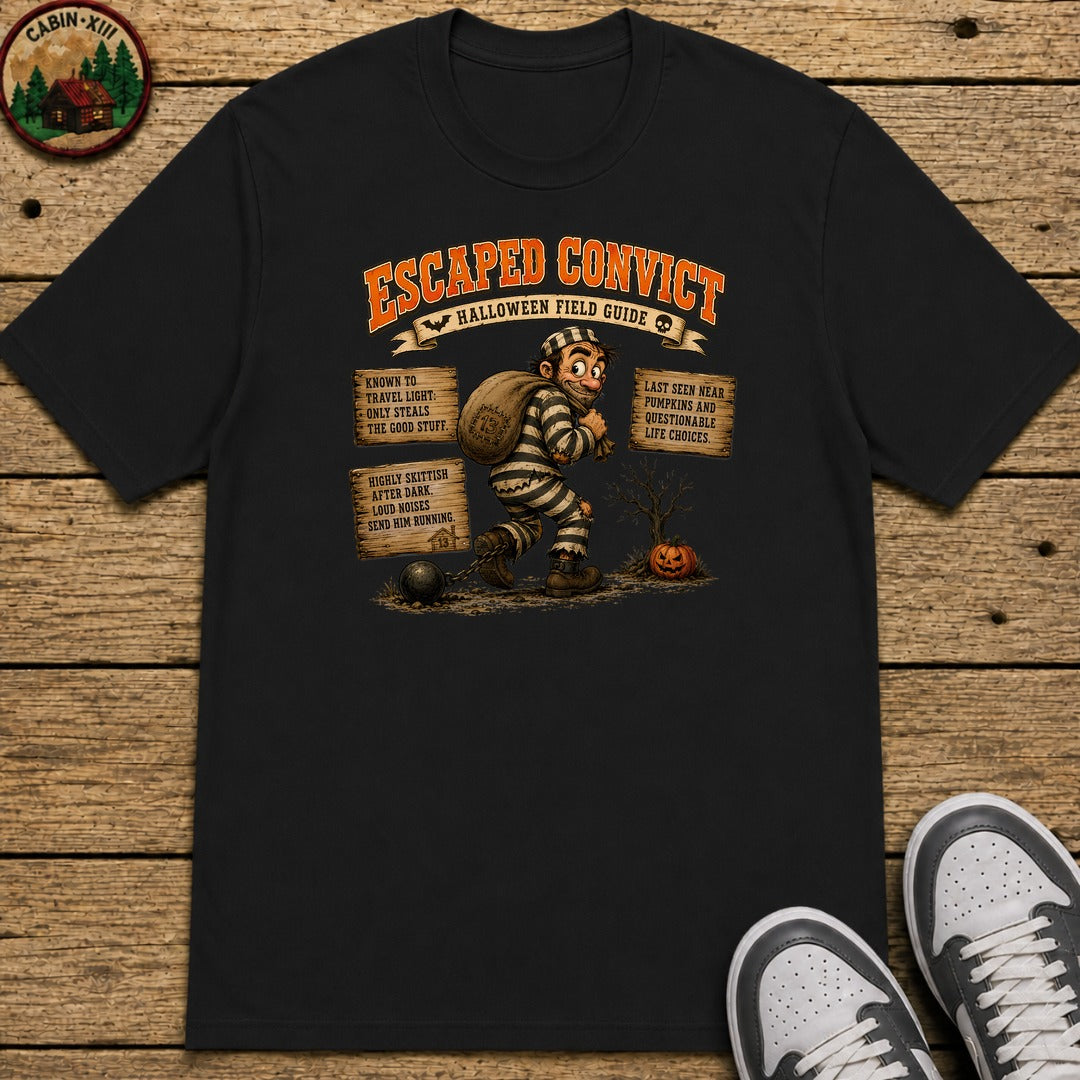 Escaped Convict Field Guide Kids T-Shirt - Black