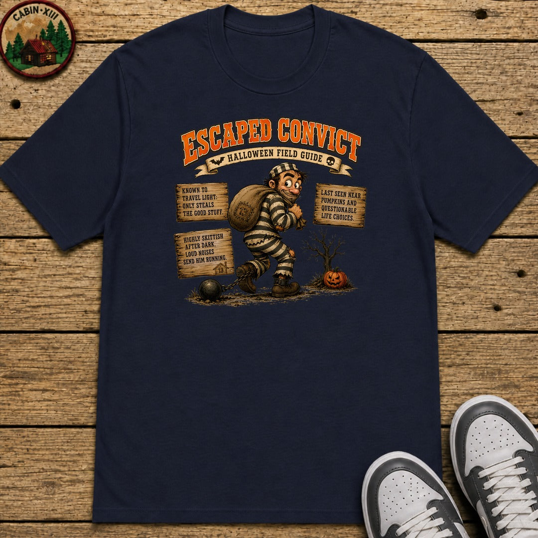 Escaped Convict Field Guide Kids T-Shirt - Navy