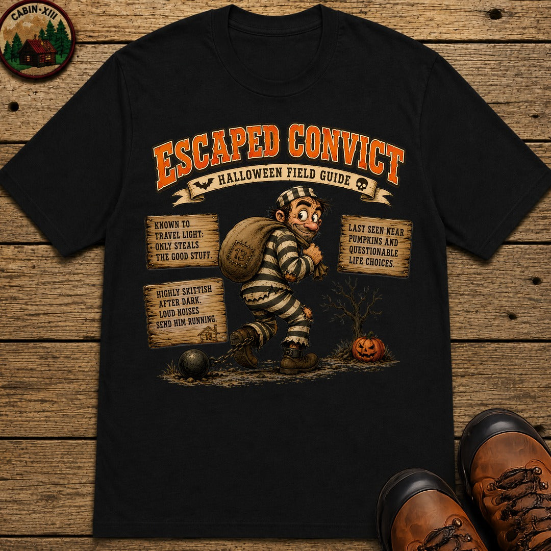 Escaped Convict Field Guide T-Shirt - Black
