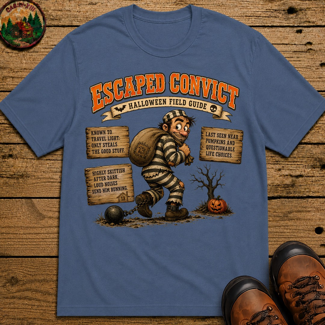 Escaped Convict Field Guide T-Shirt - Blue Jean