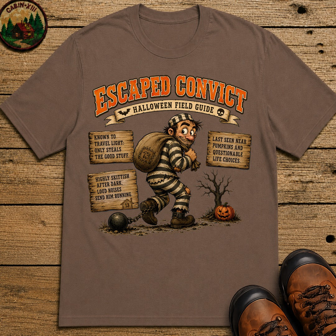 Escaped Convict Field Guide T-Shirt - Espresso