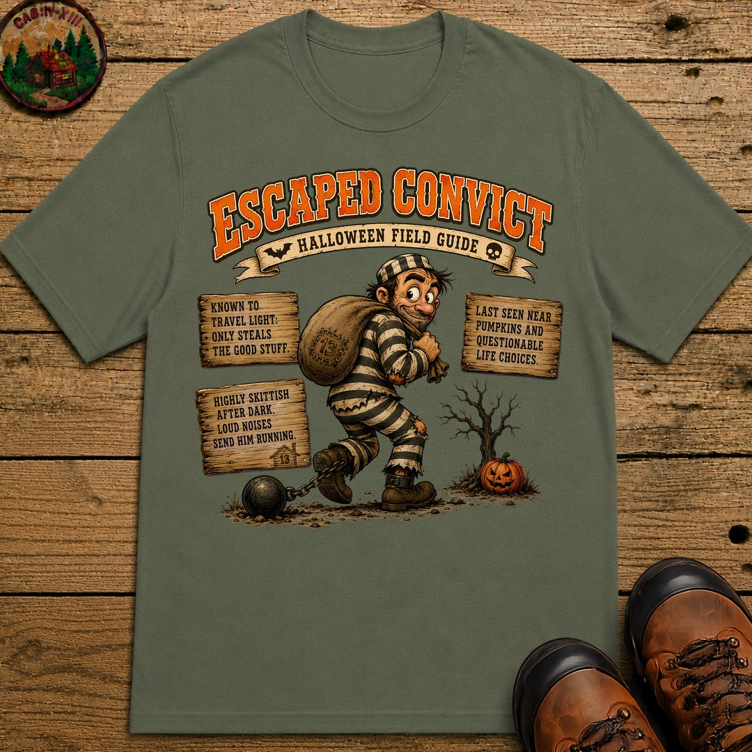 Escaped Convict Field Guide T-Shirt - Moss