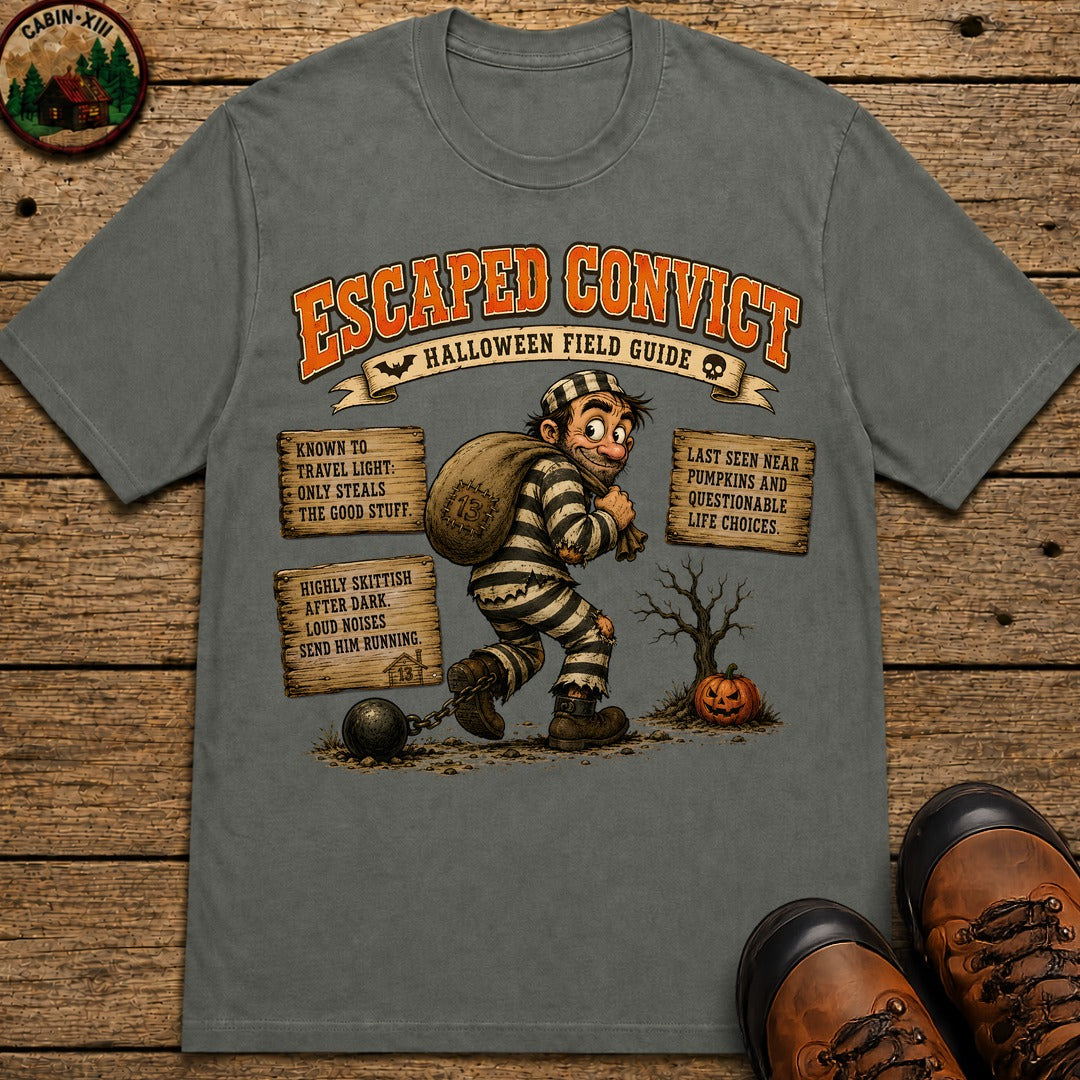 Escaped Convict Field Guide T Shirt - Pepper