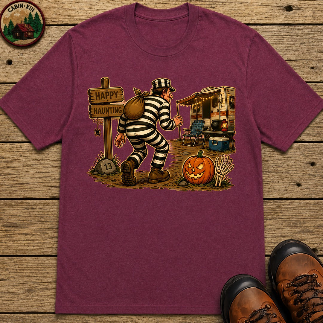 Escaped Convict Halloween T-Shirt - Berry