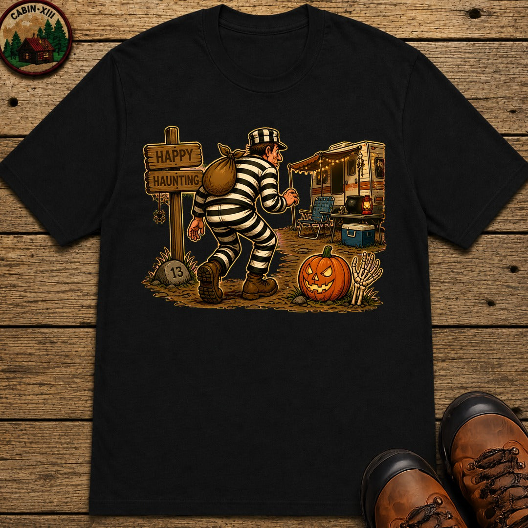 Escaped Convict Halloween T-Shirt - Black