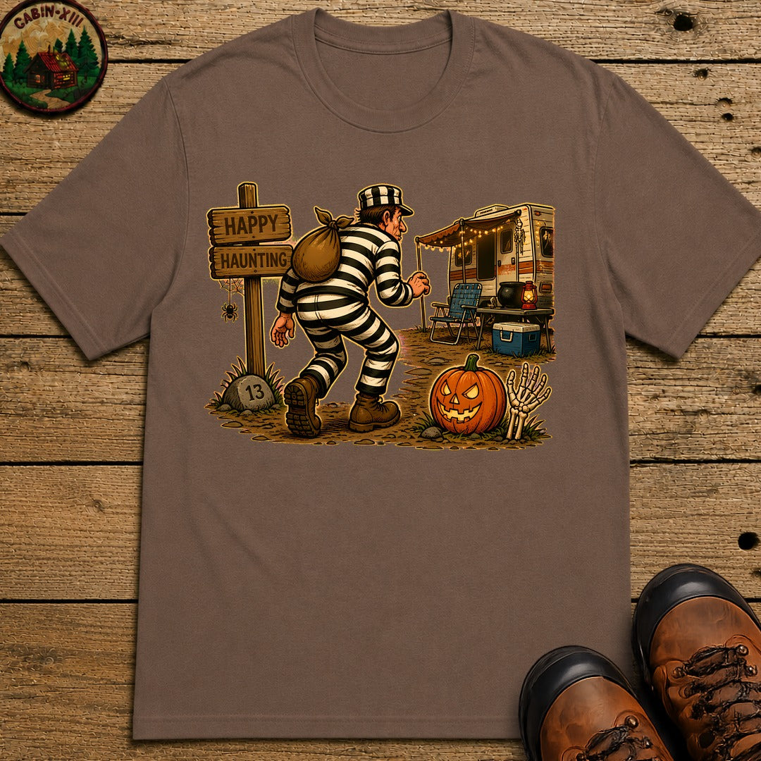 Escaped Convict Halloween T-Shirt - Espresso