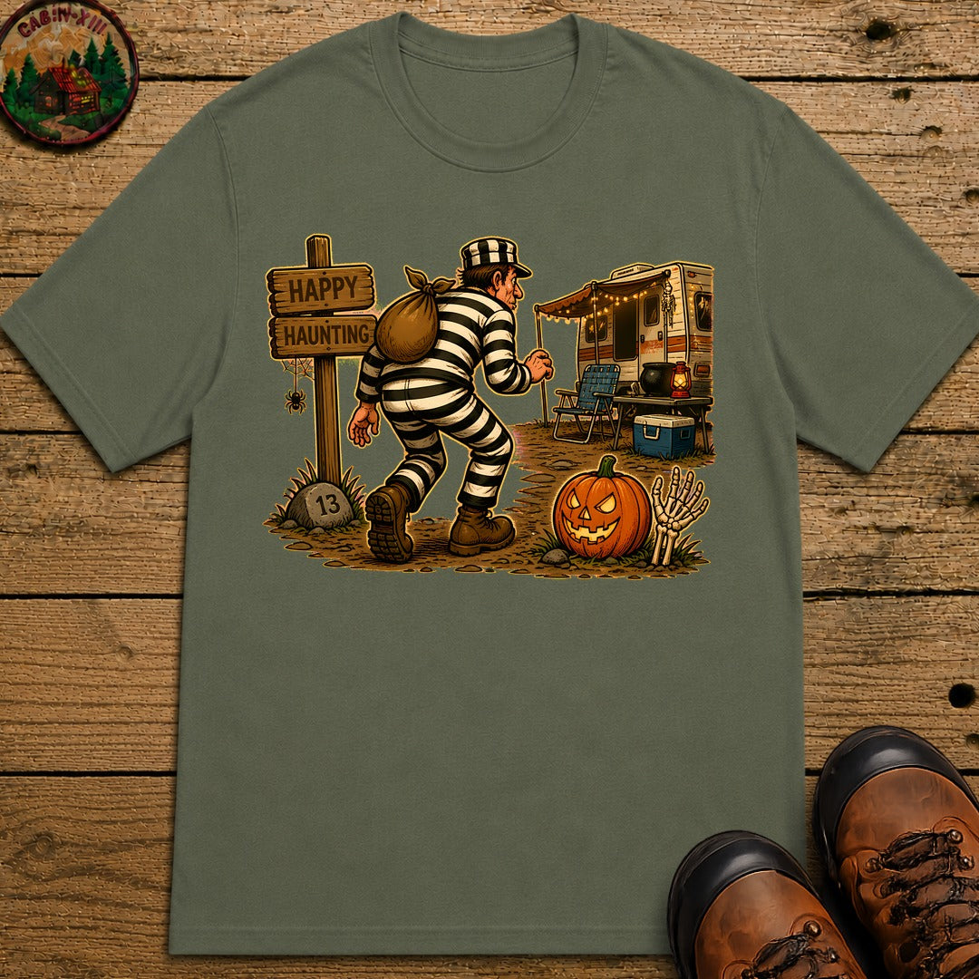 Escaped Convict Halloween T-Shirt - Moss