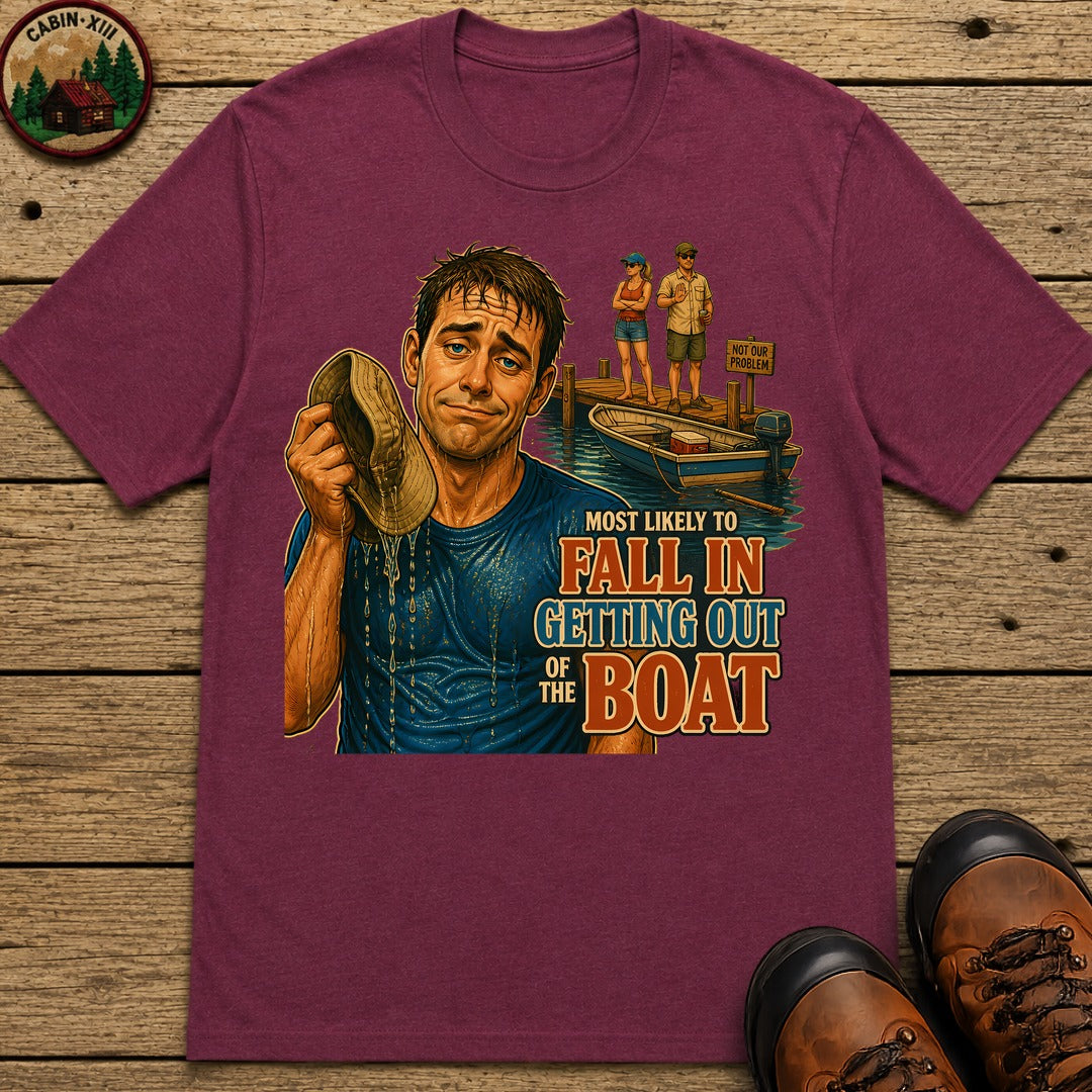 Fall Off The Boat T-Shirt - Berry