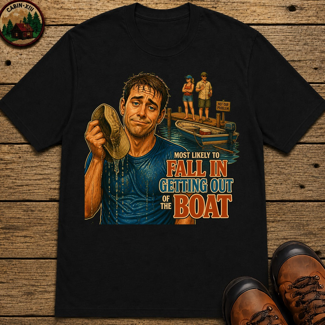 Fall Off The Boat T-Shirt - Black