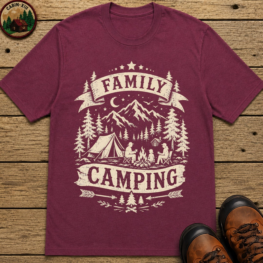 Family Camping T-Shirt - Berry