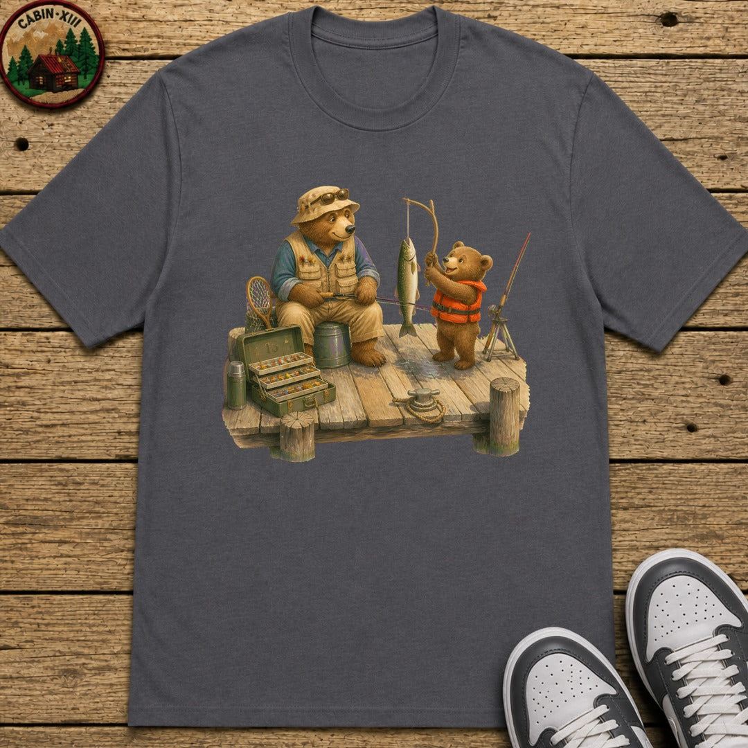 Father And Son Bear Kids T-Shirt - Charcoal