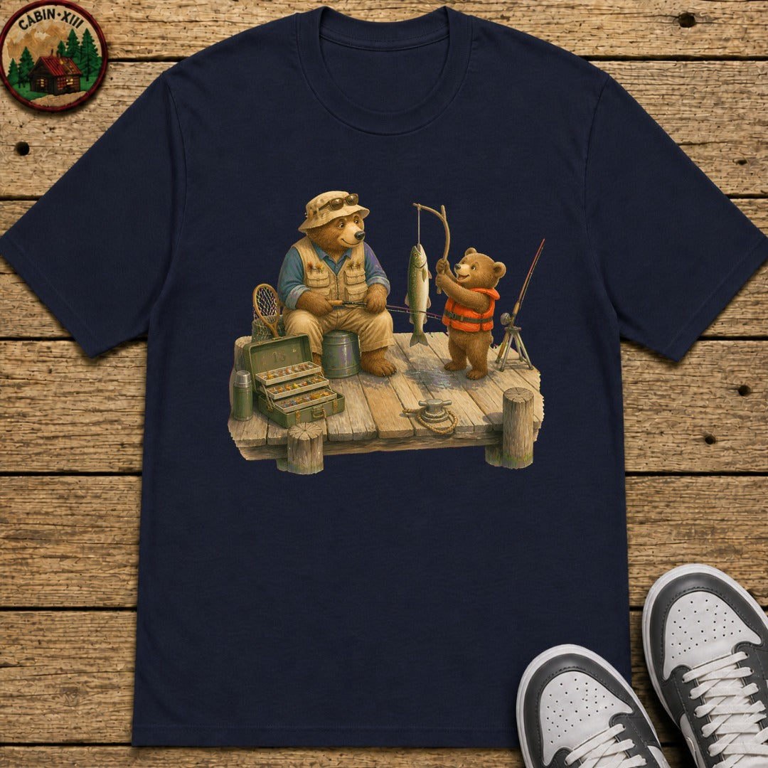 Father And Son Bear Kids T-Shirt - Navy